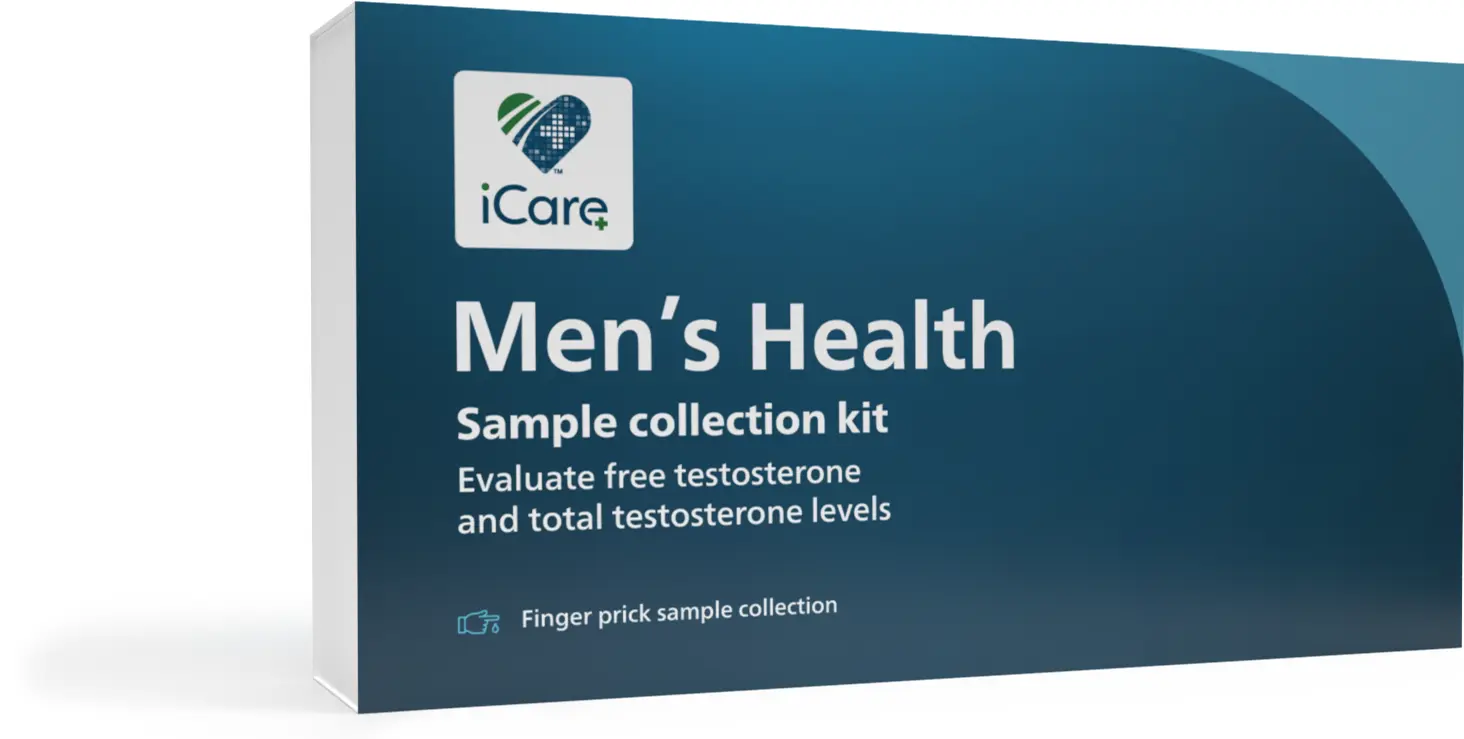 iCare+ Men's Health Testosterone Home Test Kit Box