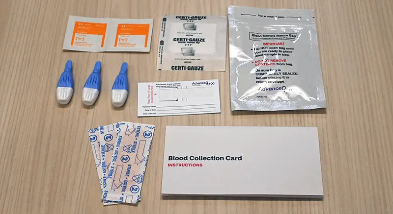 Stress Home Health Test Kit Package Contents