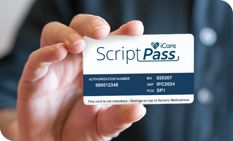 iCare+ ScriptPass card